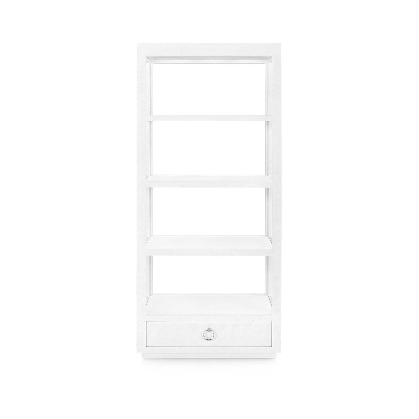 Etagere - White Lacquered Grasscloth