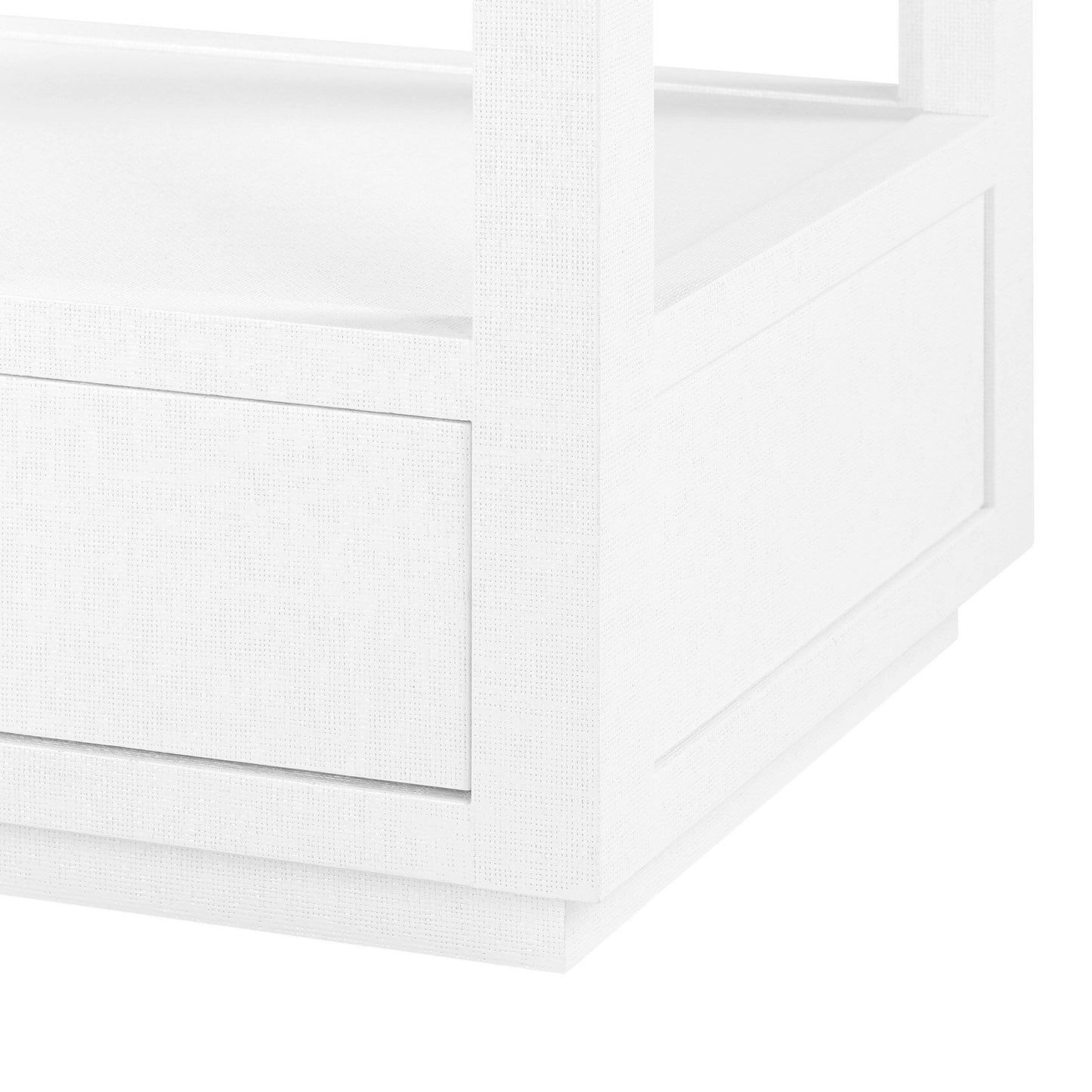 Etagere - White Lacquered Grasscloth