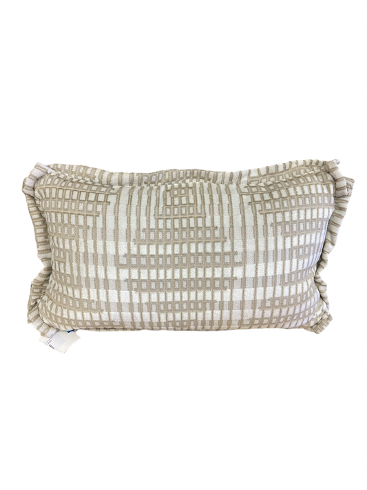 Pillow - Lumbar Geometric White Cut Velvet 2 available