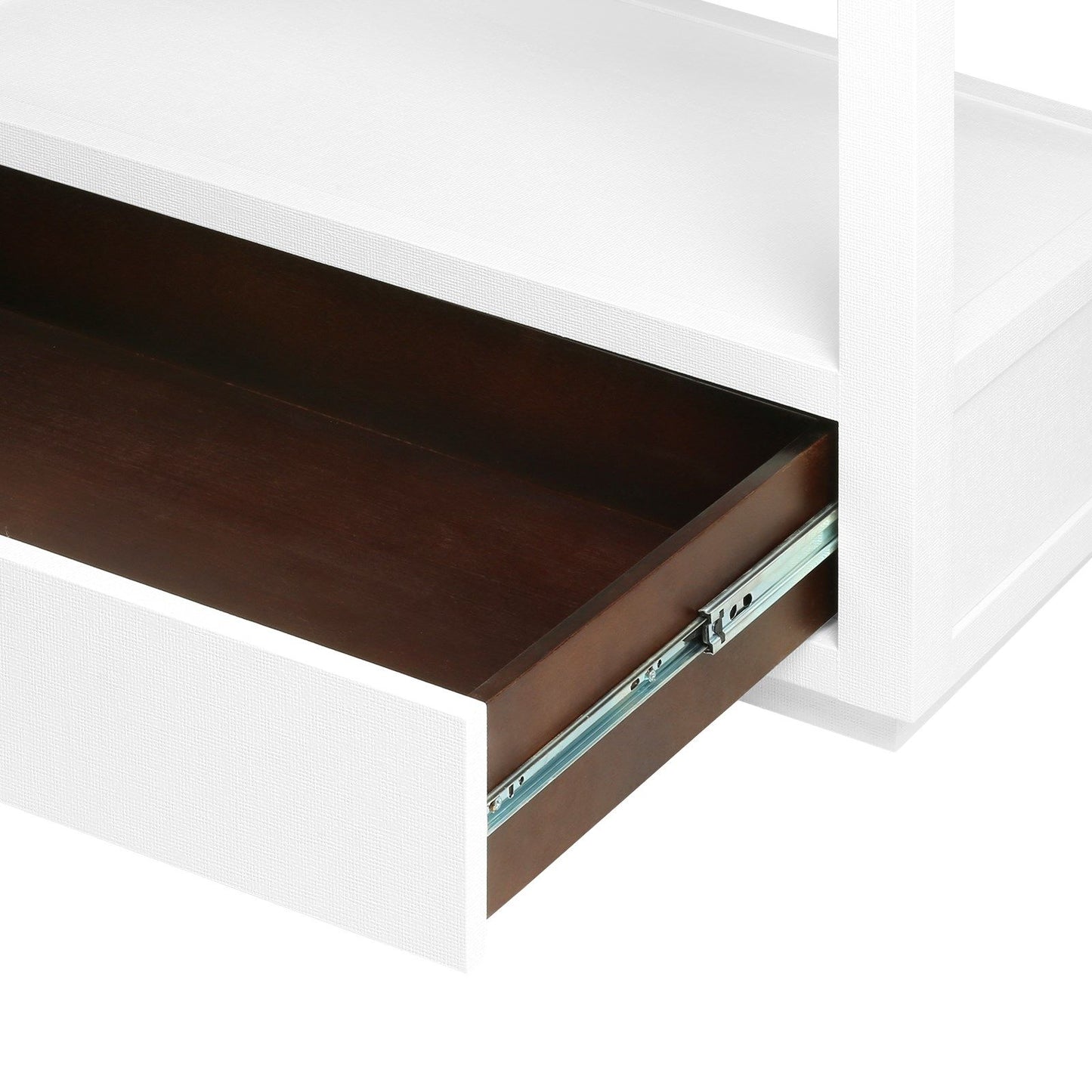 Etagere - White Lacquered Grasscloth