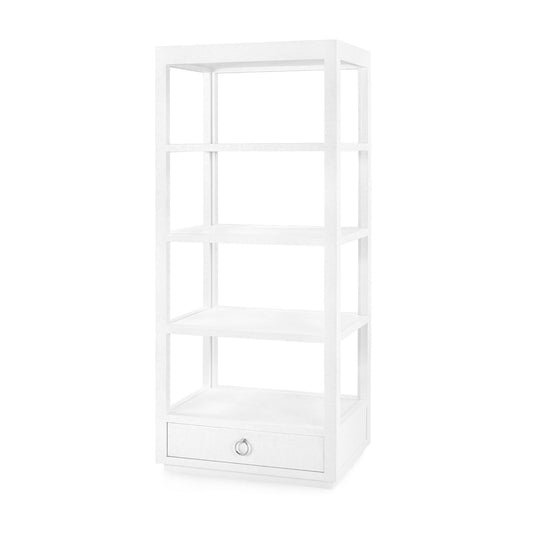 Etagere - White Lacquered Grasscloth
