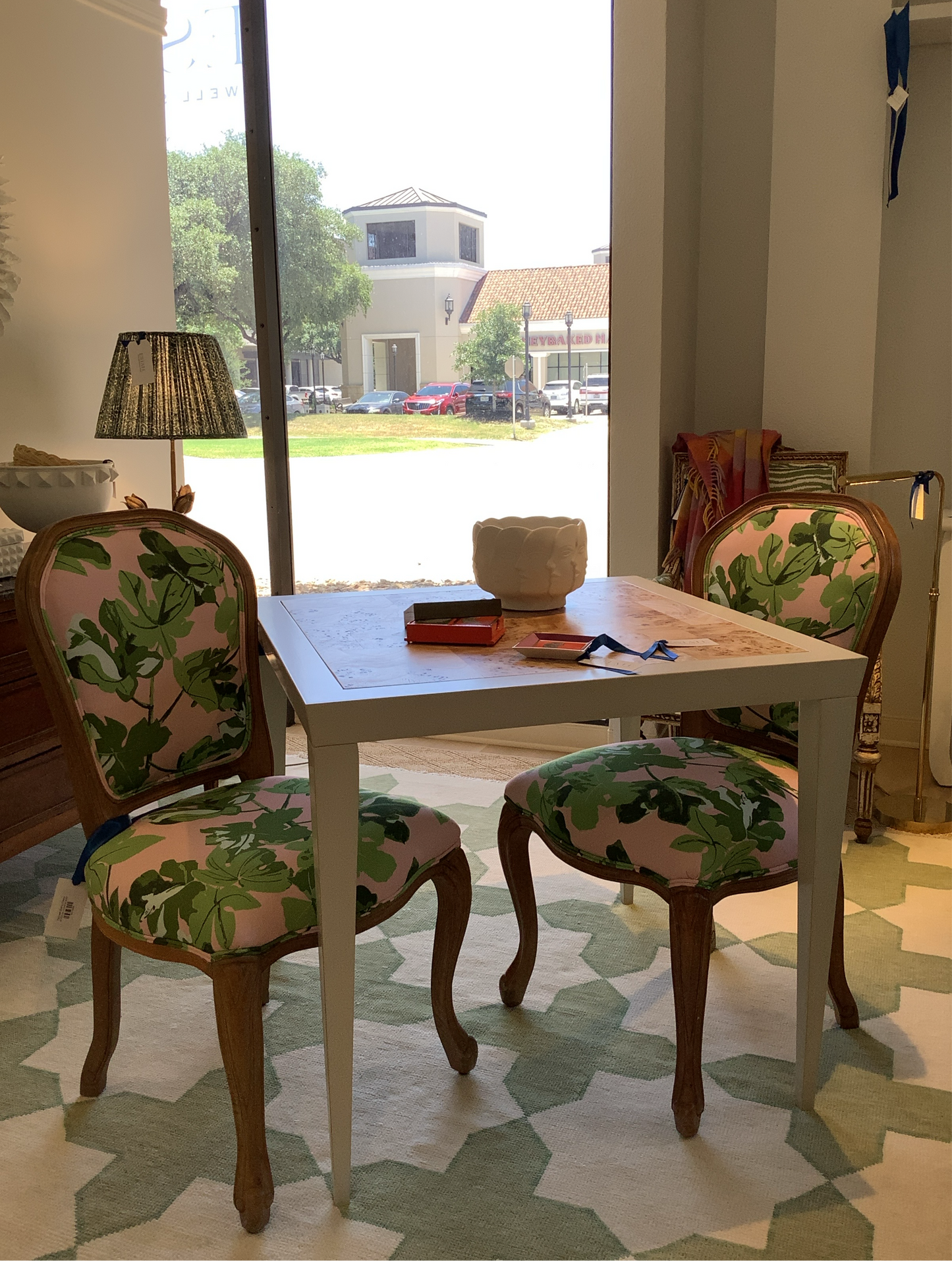 Side Chair - Vintage with Fiddle Fig Leaf Linen