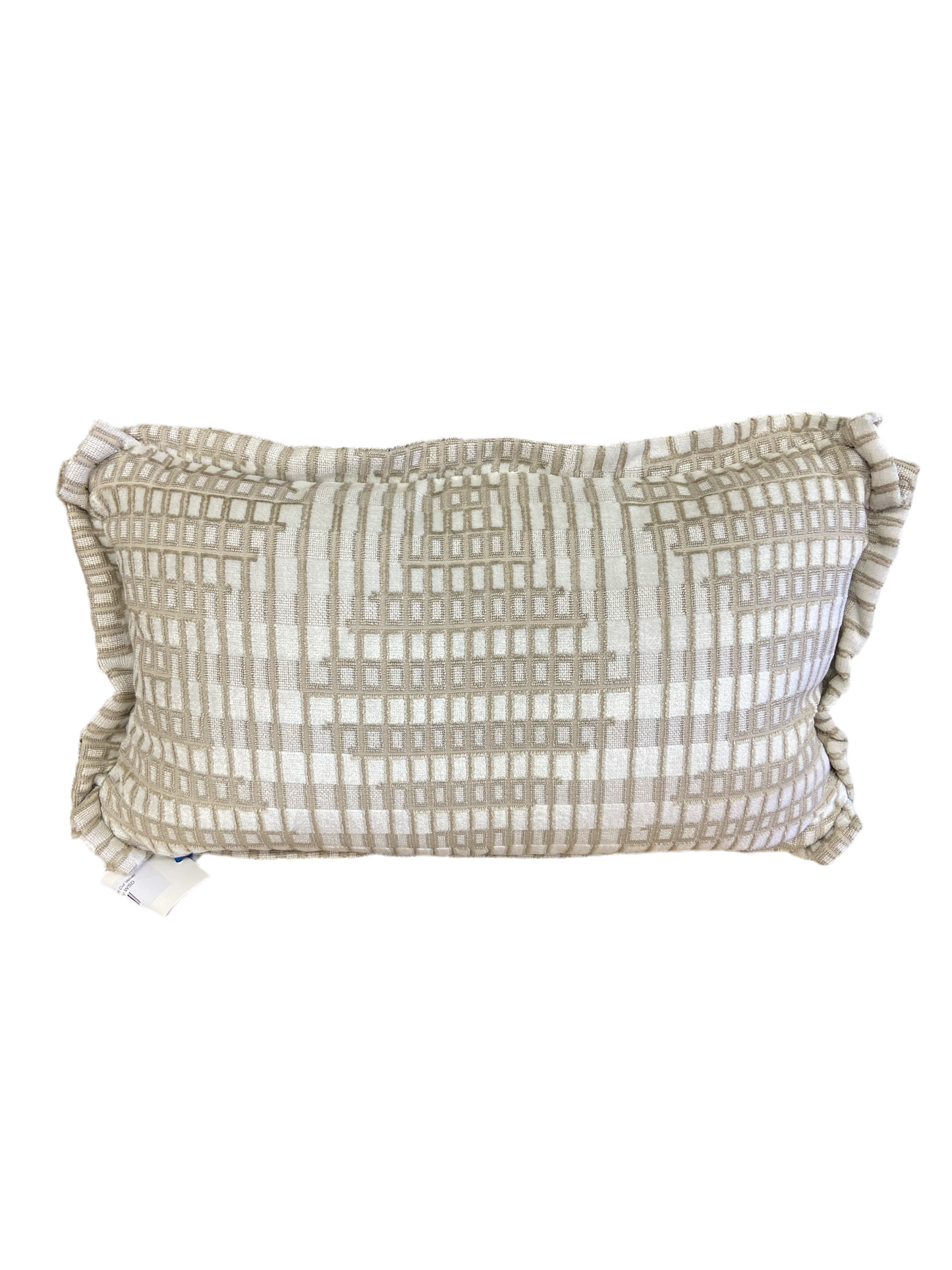 Lumbar Pillow Geometric White Cut Velvet 2 available