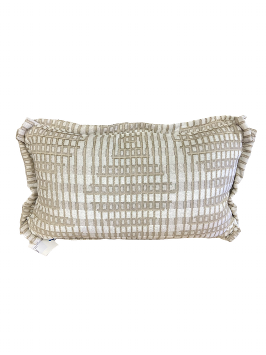 Pillow - Lumbar Geometric White Cut Velvet 2 available