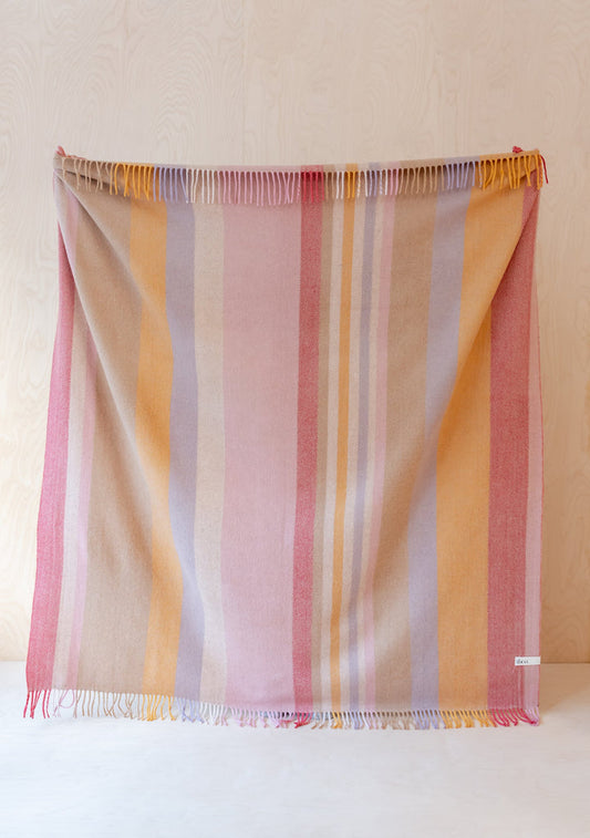 Blanket / Throw - Wool Coral Stripe