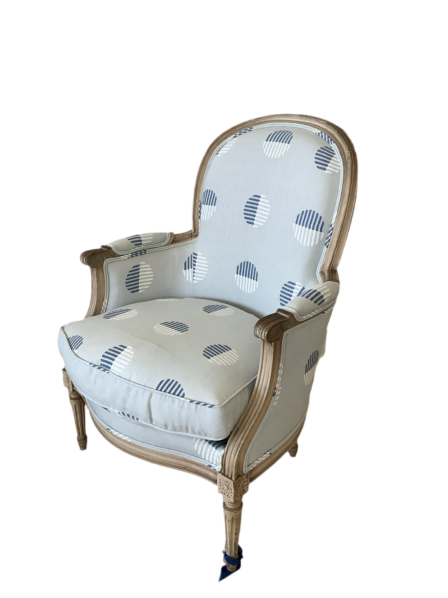 Arm Chair - Hand Painted Fabric Antique Louis XVI