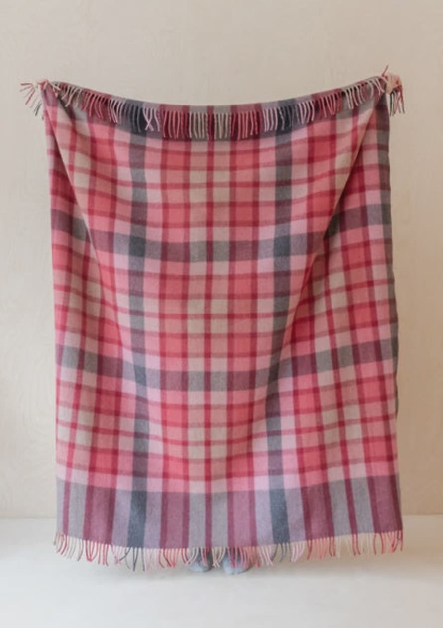 Blanket / Throw - Wool Berry Gingham Check