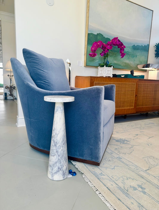 Swivel Chair - Blue Velvet