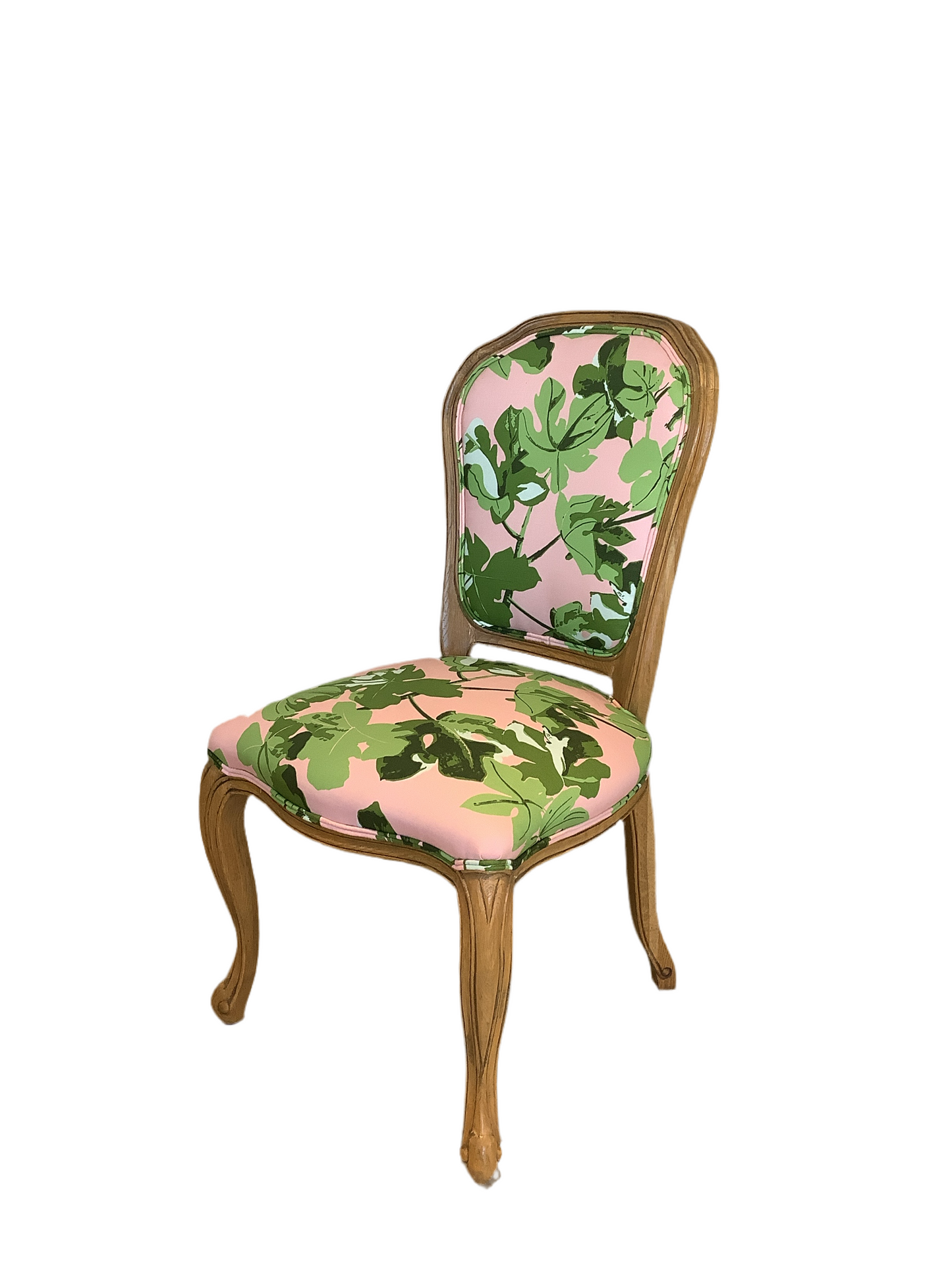 Side Chair - Vintage with Fiddle Fig Leaf Linen