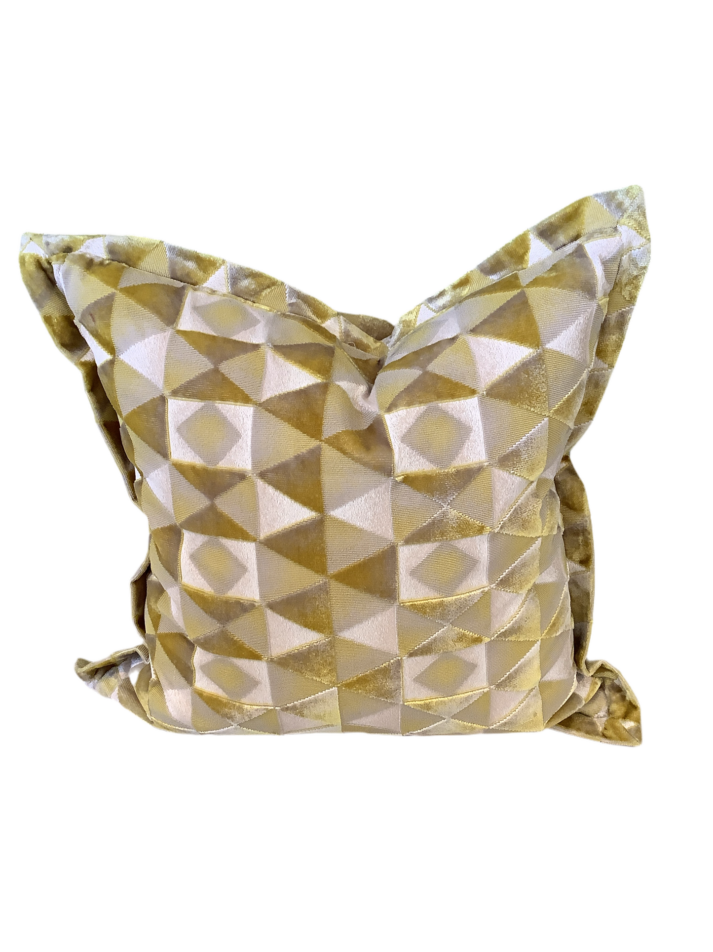 Pillow Geometric Cut Citron Velvet 2 available