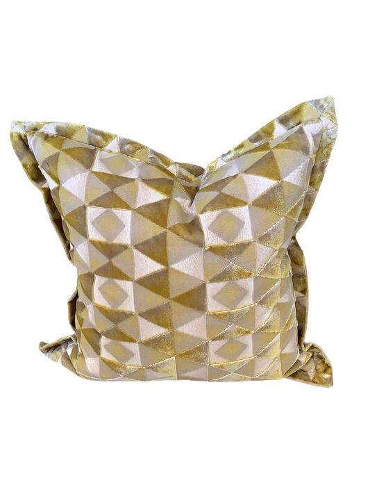 Pillow - Geometric Cut Citron Velvet 2 available