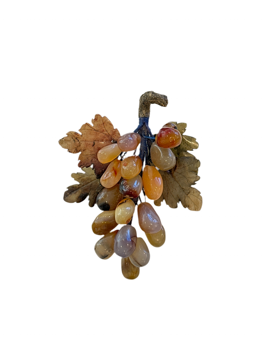 Vintage Grapes - Brown Grape Cluster and Leaves