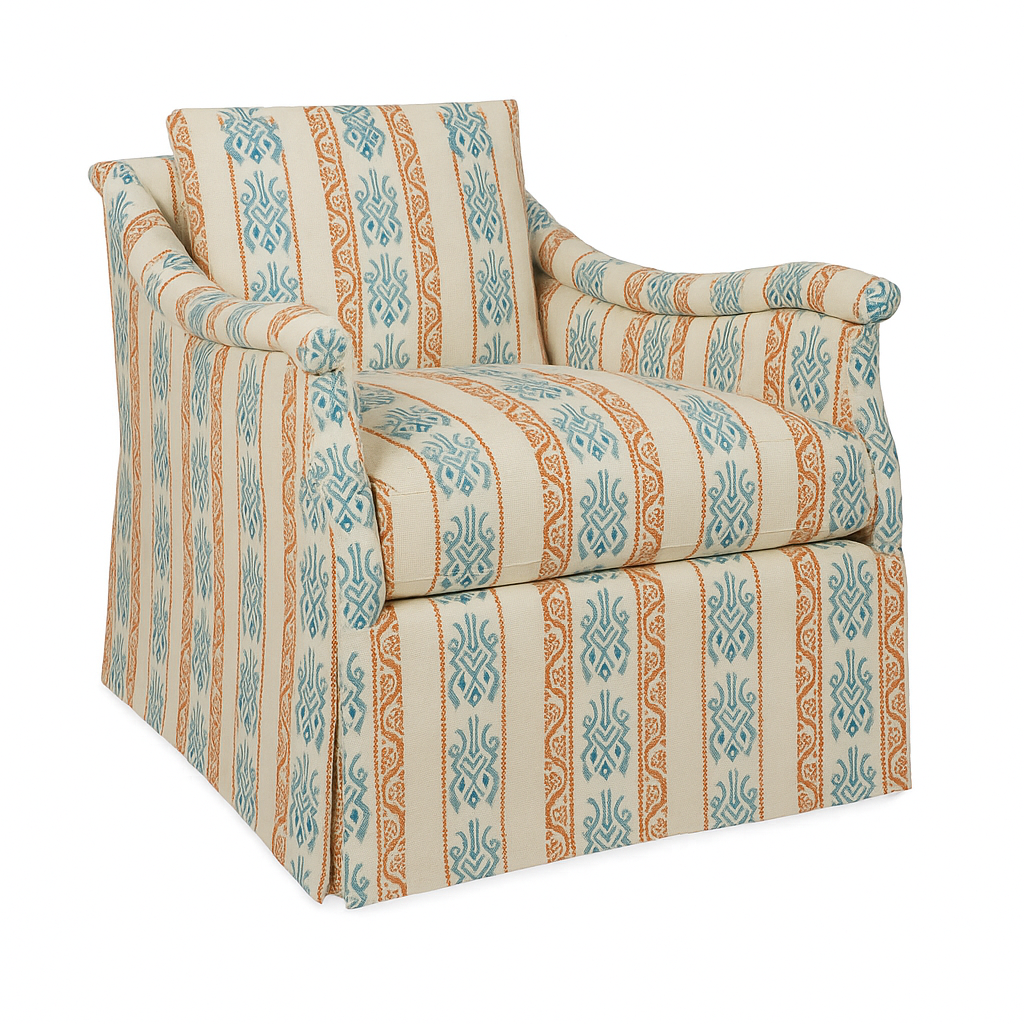 Swivel Chair - Blue and Orange Stripe (Pair)