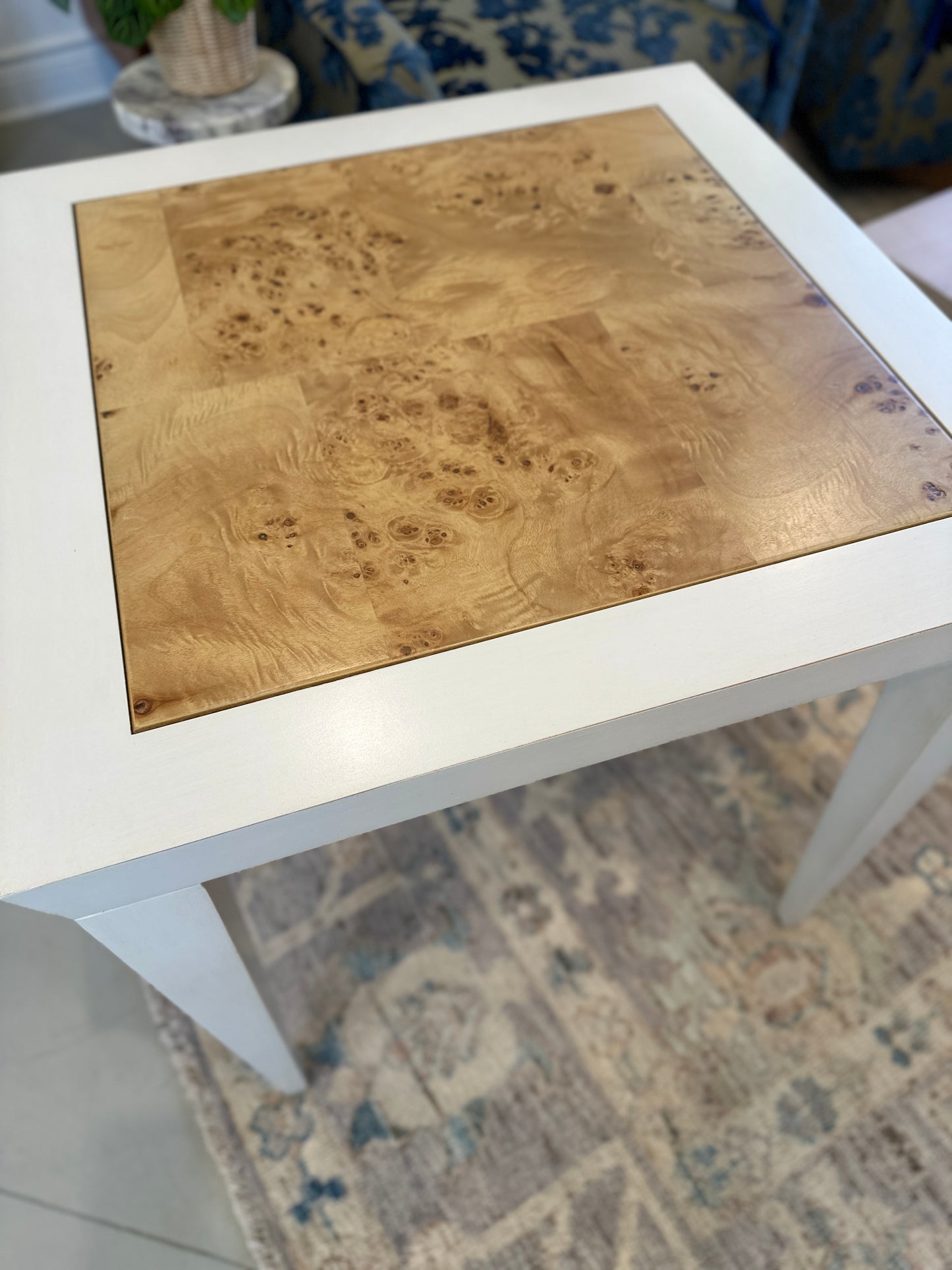 Side Table - White and Burl