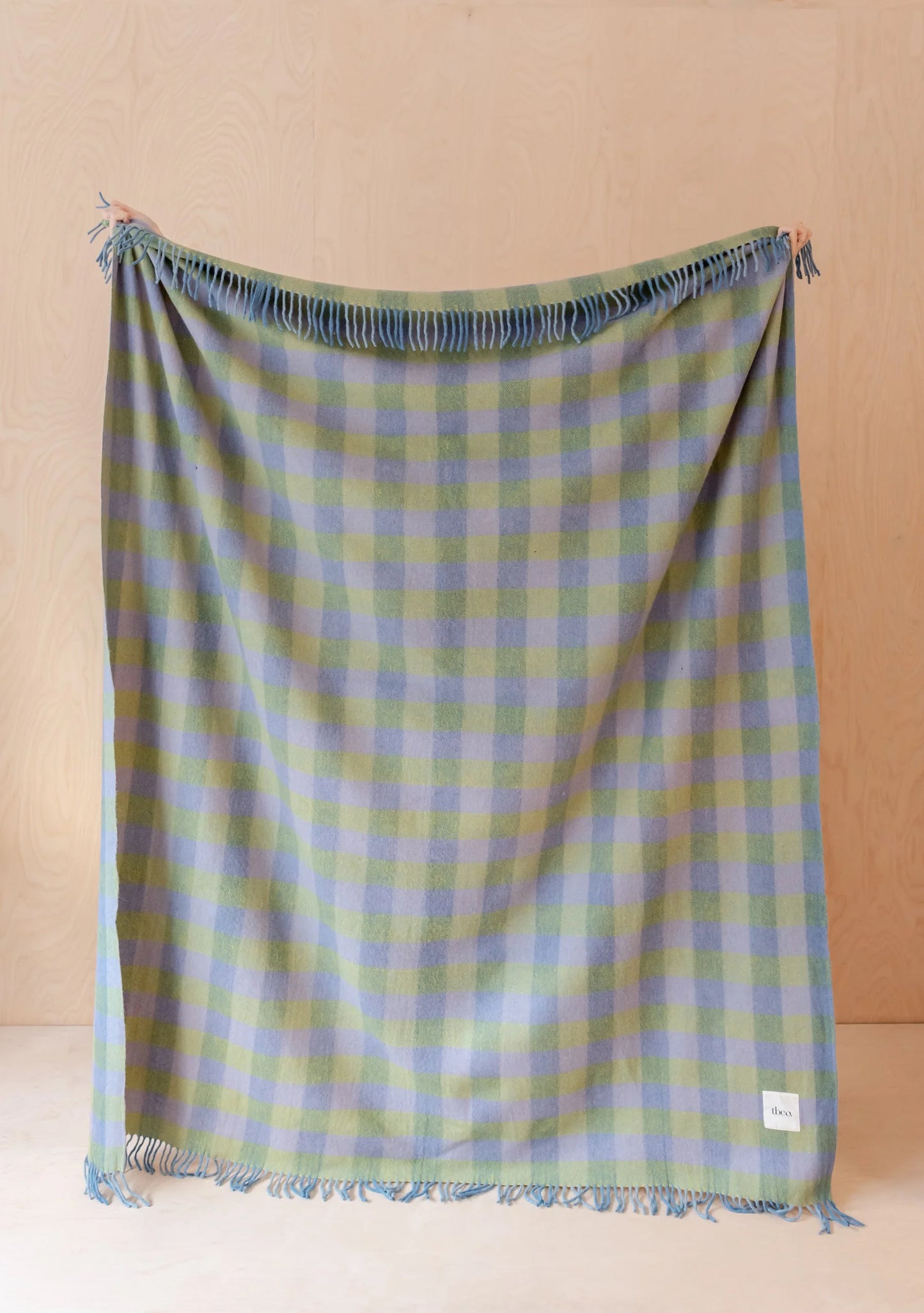 Wool Blanket - Blue and Green Gingham
