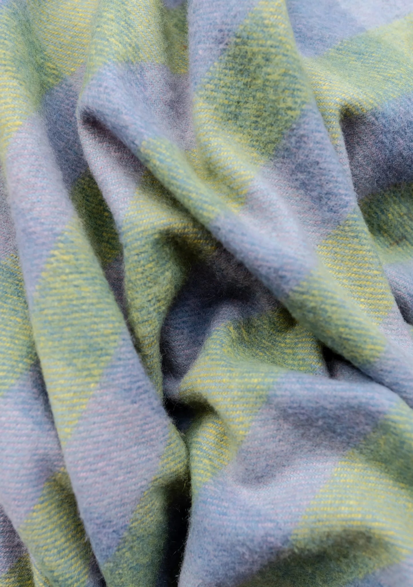 Wool Blanket - Blue and Green Gingham