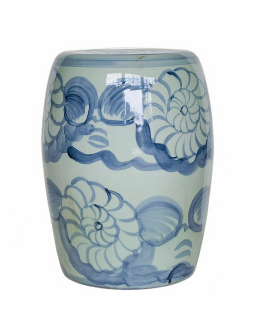 Stool - Blue and White Daisy Flower Porcelain