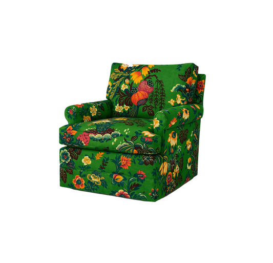 Swivel Chair - Green Floral (Pair)