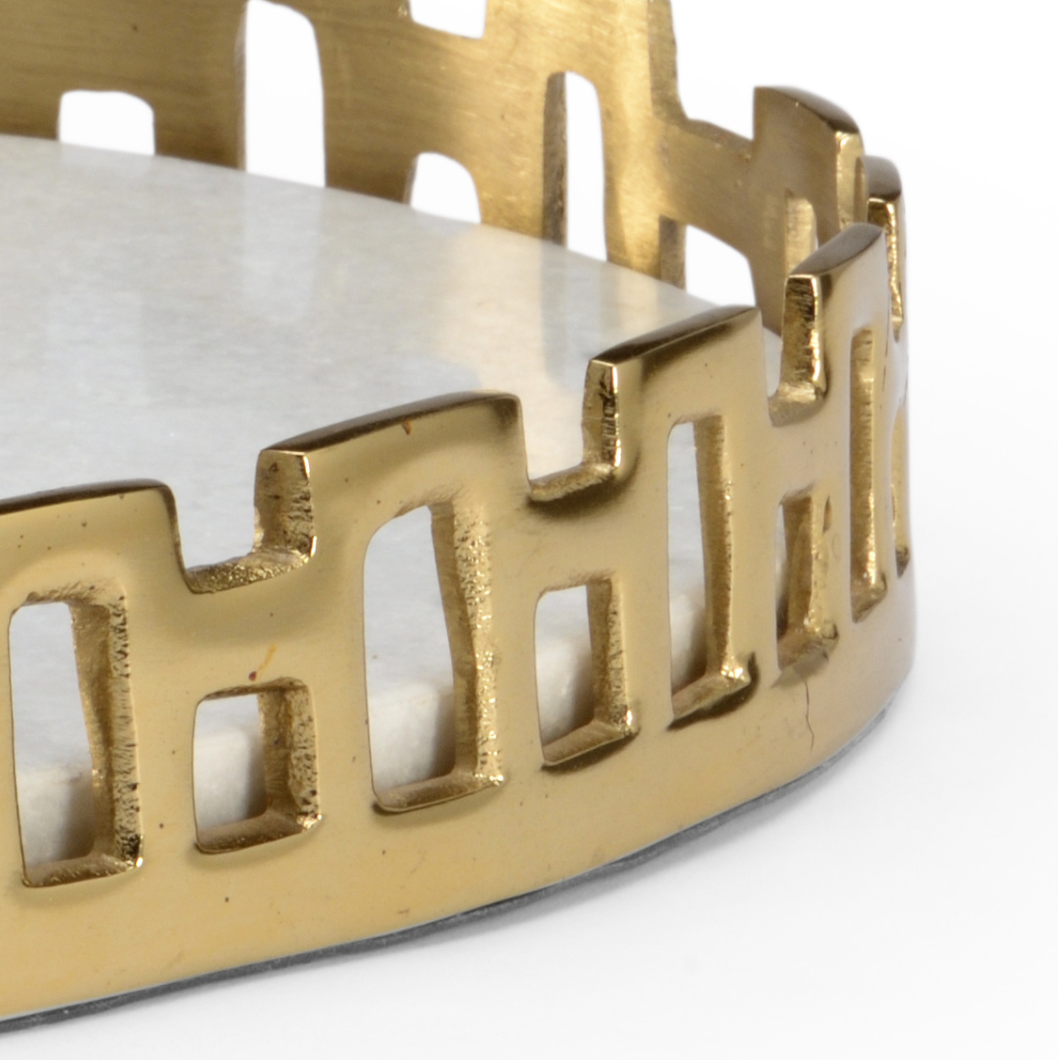 Tray - Brass and Marble