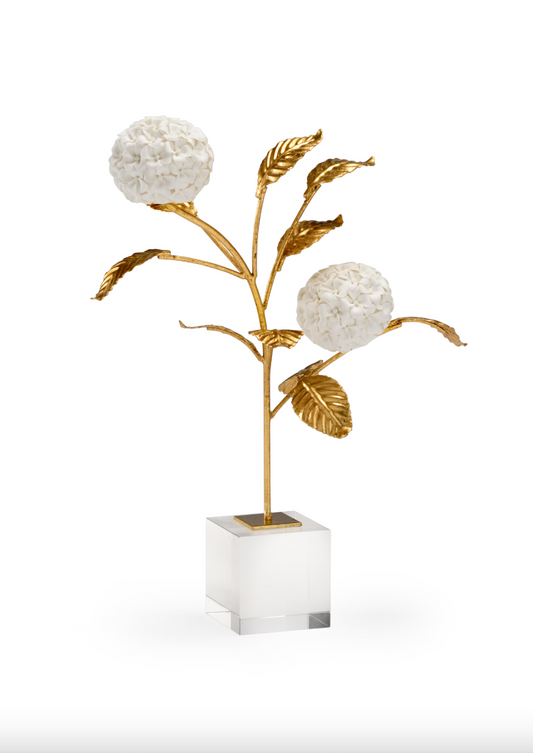Small Porcelain Hydrangea On Stand
