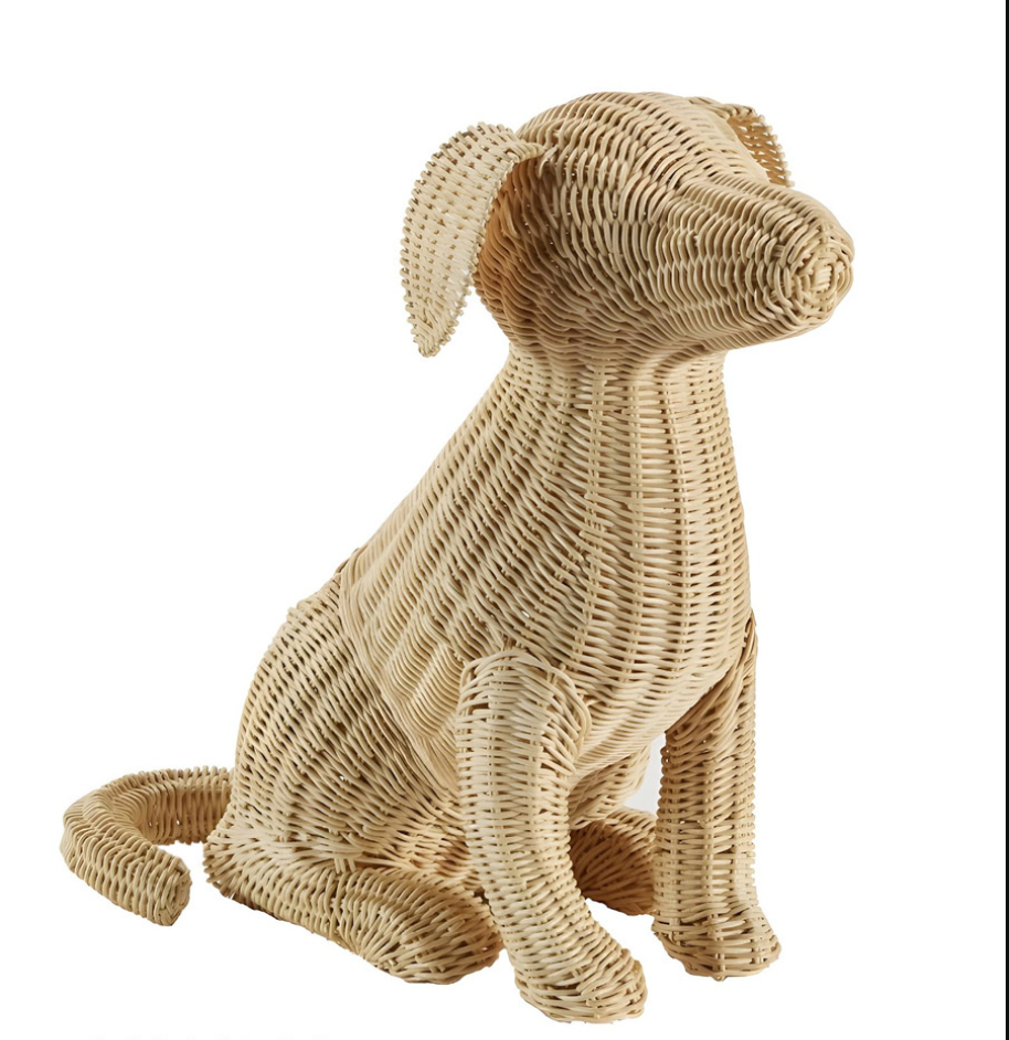 Large Potcake Wicker Dog