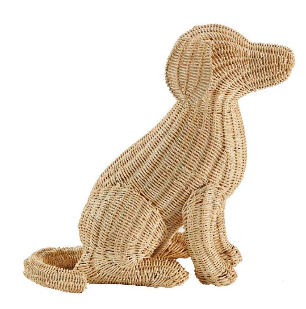 Large Potcake Wicker Dog