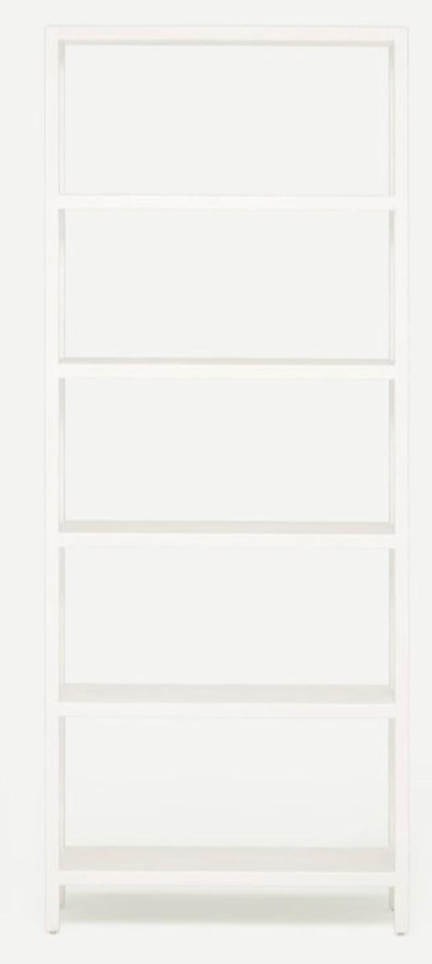 White Belgian Linen Bookcase