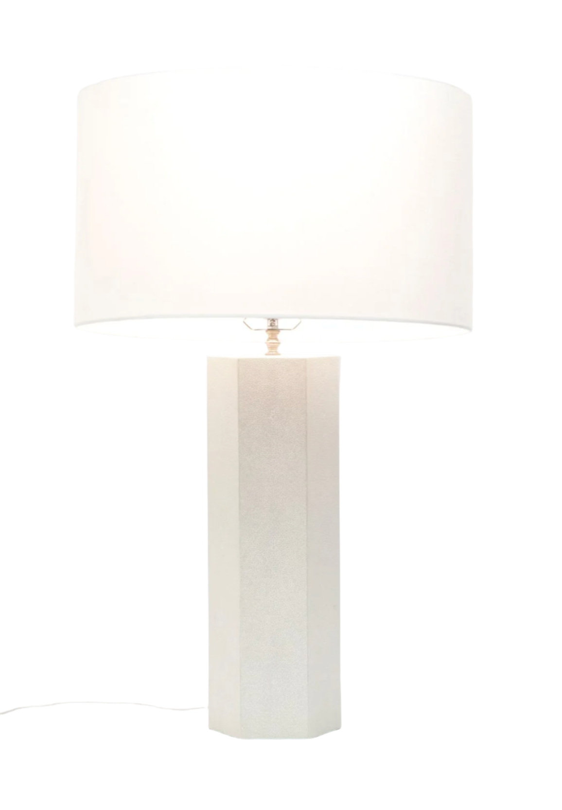 Table Lamp - White Faux Shagreen