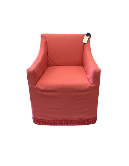 Arm Chair - Coral Slipcovered Casters