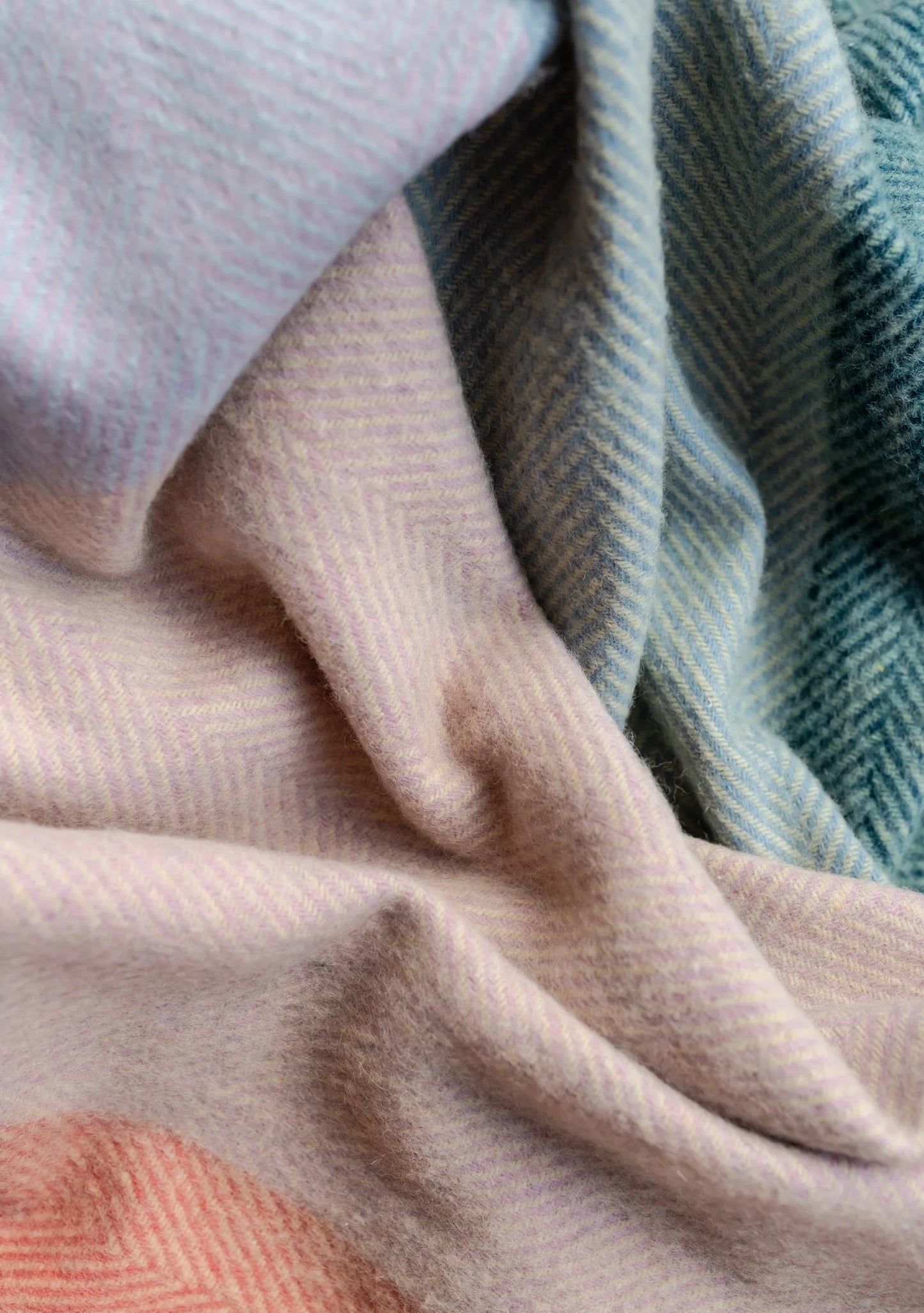 Wool Blanket - Apricot Frame Check Large